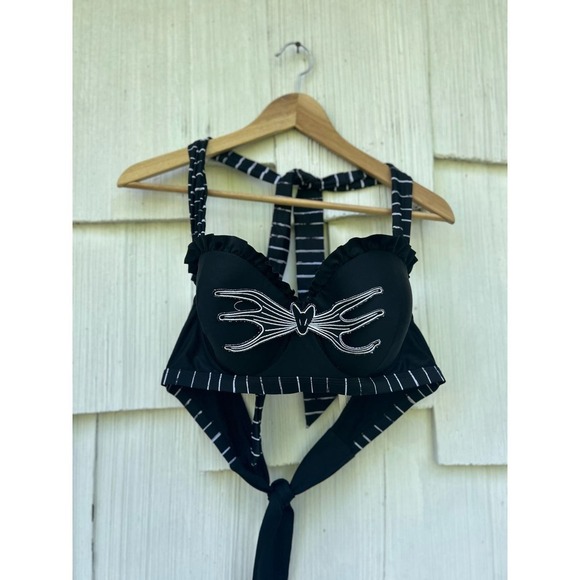 The Nightmare Before Christmas Jack Skellington Halter Swim Top Plus Size 0 - Picture 2 of 8